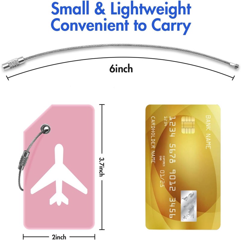 M-sorflly Luggage Tag for Suitcases, Quickly Spot 8 Pack Luggage Identifier Tags, Travel Accessories Name Tags for Backpacks, Suitcases, Travel Bags, Baggage, Cruise - Flexible Silicone(Pink) - Image 2
